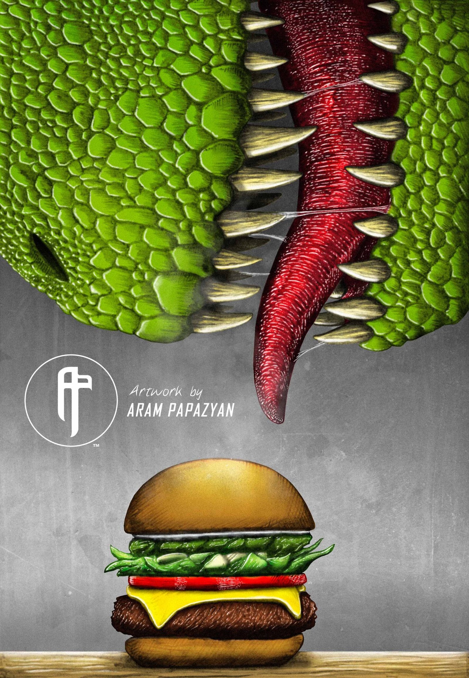 Dinosaur with Burger