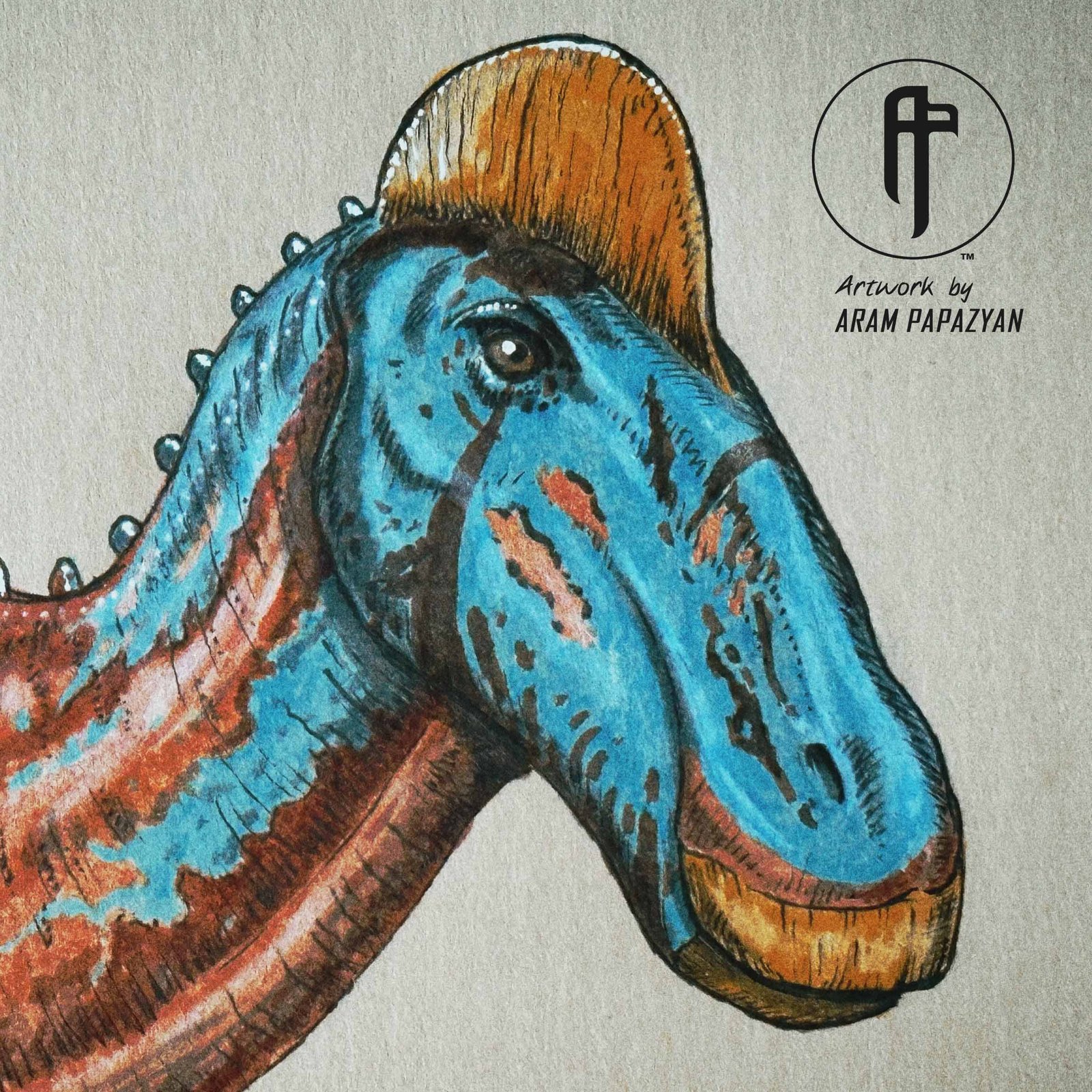 Hadrosaur busts
